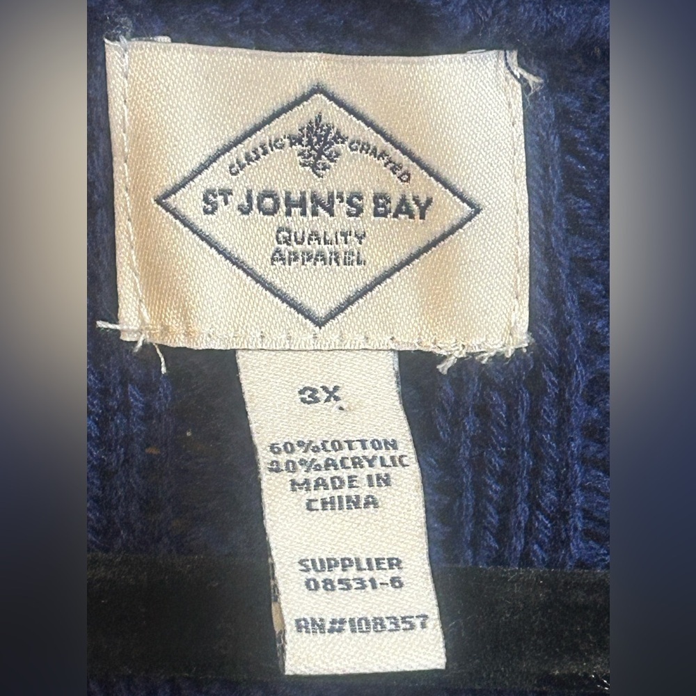 St. John’s Bay NWT Womens Navy Cable Knit Cardigan 3X - Picture 3 of 3